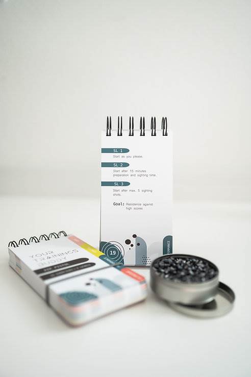 Bok med övningar för skytteträning, pistol