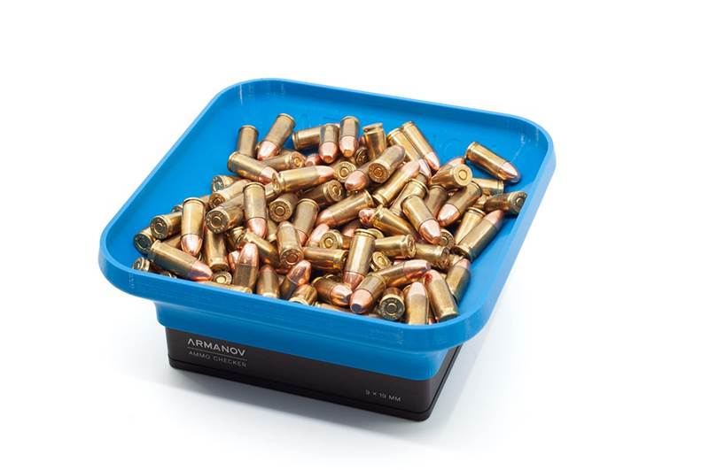 Fyllnadstratt Armanov Quick Loader för 100 skott Ammo Checker