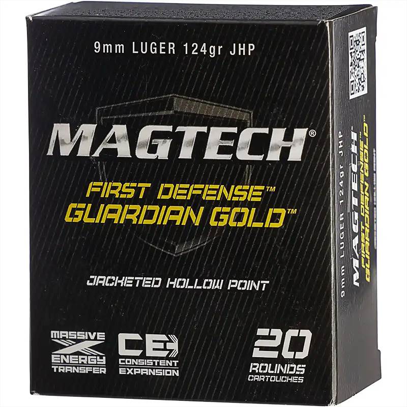 Patron Magtech 9mm Luger 124 grs JHP Guardian Gold ask 20 st