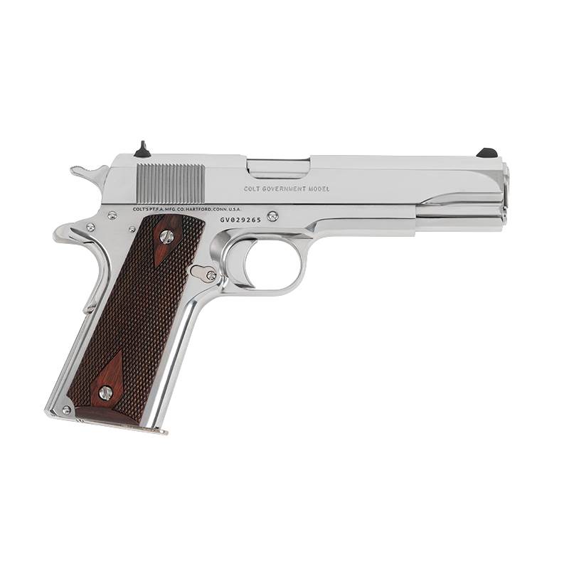 Pistol Colt Government Model 1911, .38 Super, 5" Bright Stainless