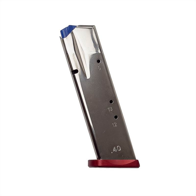 Magasin CZ Shadow 2 Target nickel 17-sk 9 mm röd alu mag botten