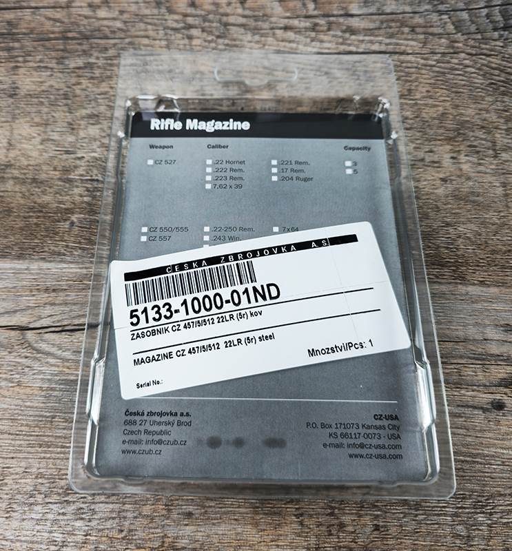 Magasin CZ 457/5/512 22LR (5r) stål back