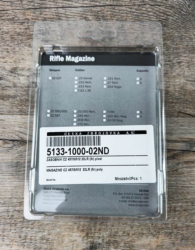 Magasin CZ 457/5/512 22LR (5r) polymer back