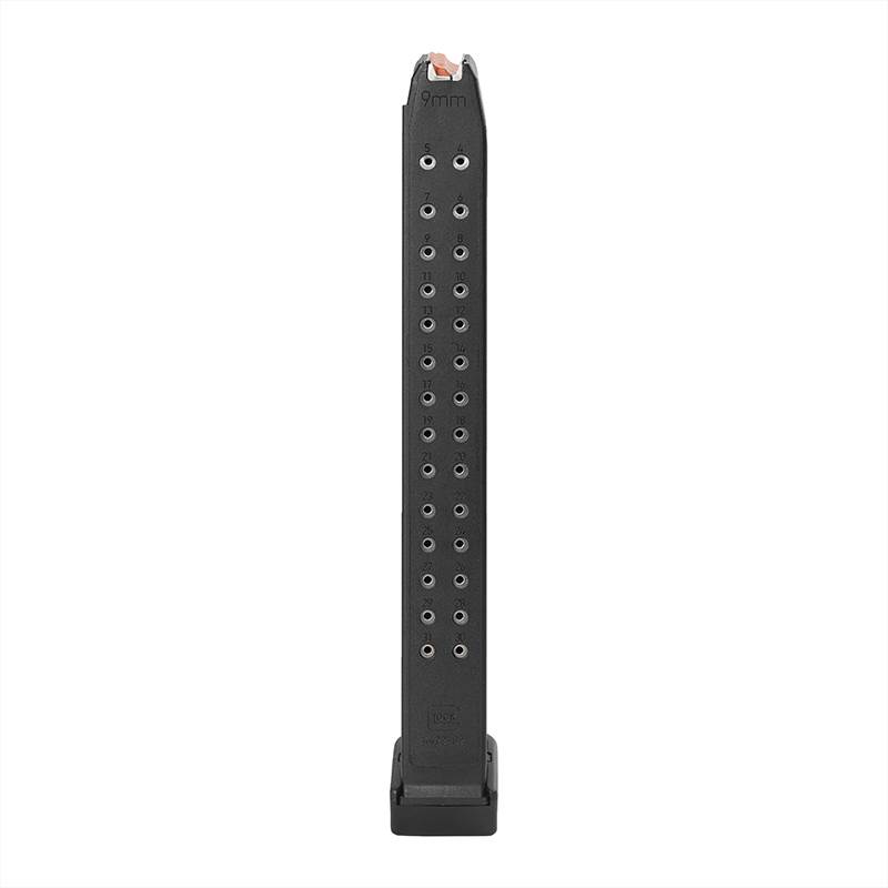 Magasin Glock 9 mm för 33 patroner orange follower
