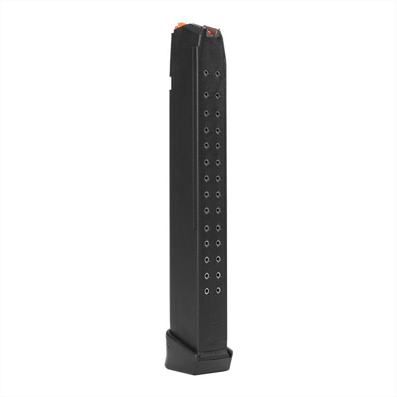 Magasin Glock 9 mm för 33 patroner orange follower
