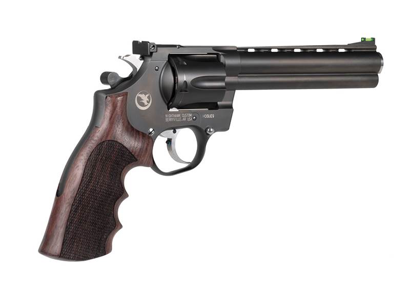 Kolv Hogue för Korthrevolver, träkolv, sedd från sida