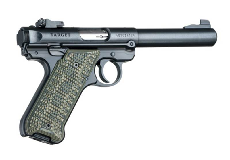 Kolv Hogue G10 för Ruger MKIV, Piranha Green, ruggad yta för bästa grepp