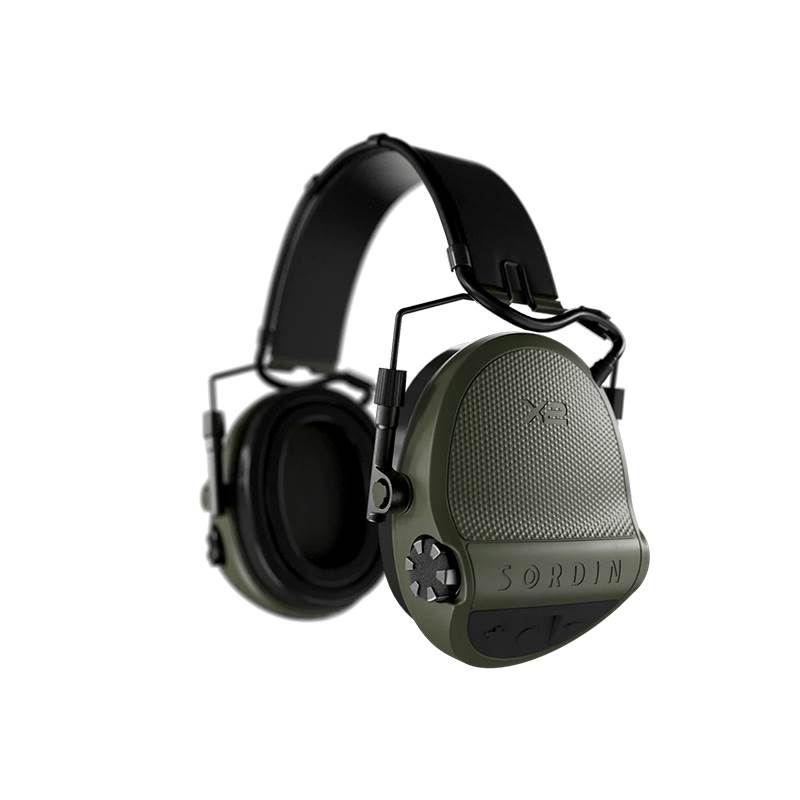 Hörselskydd Sordin Supreme X2 Green Leather Headband Gel