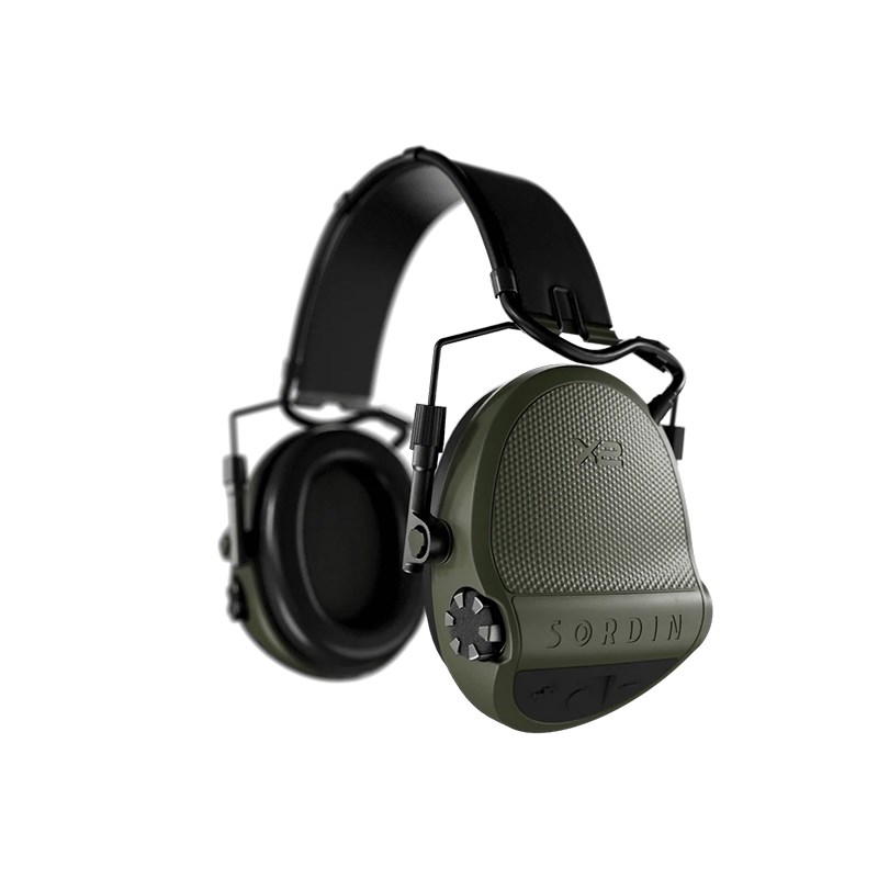 HÖRSELSKYDD SORDIN SUPREME X2 GREEN LEATHER HEADBAND MEMORY FOAM