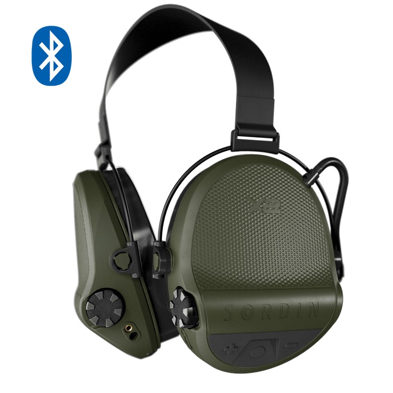 HÖRSELSKYDD SORDIN SUPREME X2 BT GREEN LEATHER NECKBAND MEMORY FOAM