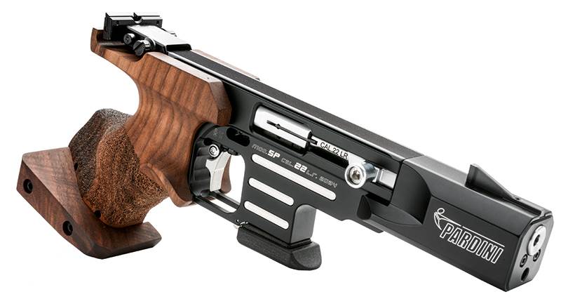 Tävlingspistol Pardini SP RF (Rapid Fire) .22 LR med tungstenvikter