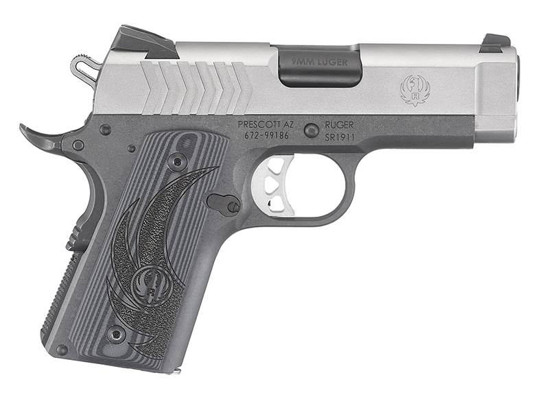 Pistol Ruger SR1911 Lightweight Officer-Style, 9mm, 9x19.