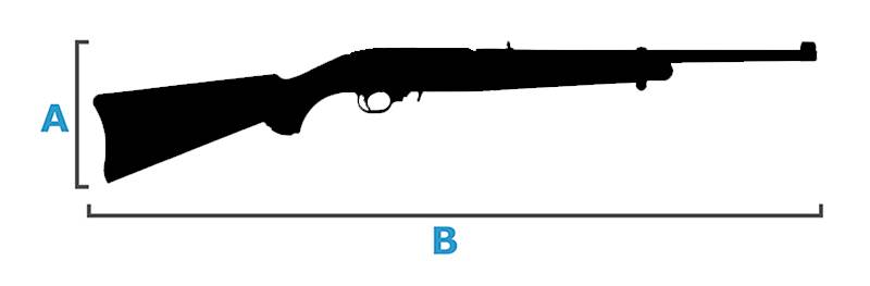 Gevär Ruger modell 77 kaliber .44 Magnum gängad pipa, dimensionsbild