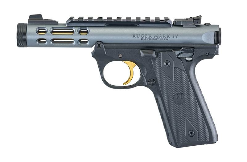 Pistol Ruger MKIV 22/45 Lite Diamond grey, .22 LR, vänster sida