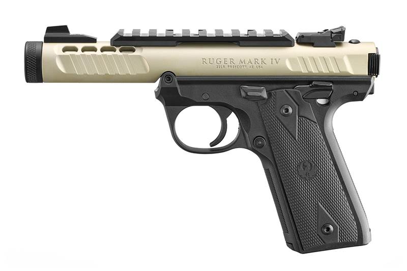 Pistol Ruger MKIV 22/45 Lite Champagne .22 LR, vänster sida