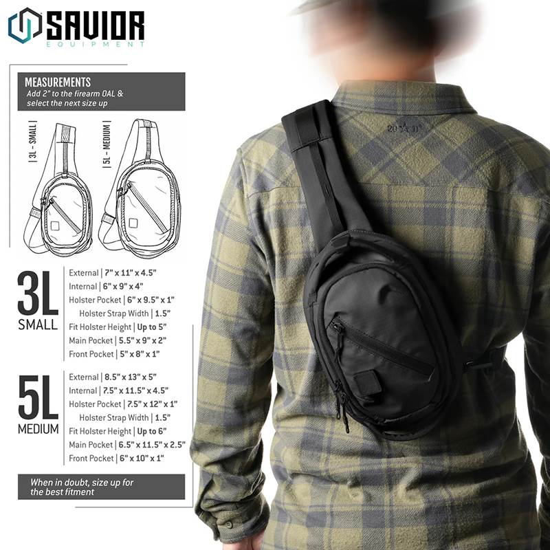 Väska Savior Equipment Obscura CCW Sling Bag 3L Small Svart