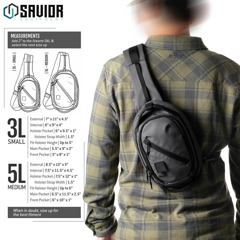 Väska Savior Equipment Obscura CCW Sling Bag 3L Small Grå