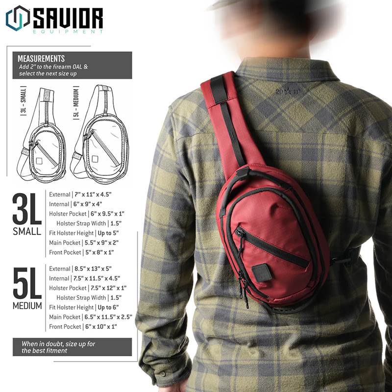 Väska Savior Equipment Obscura CCW Sling Bag 3L Small Röd