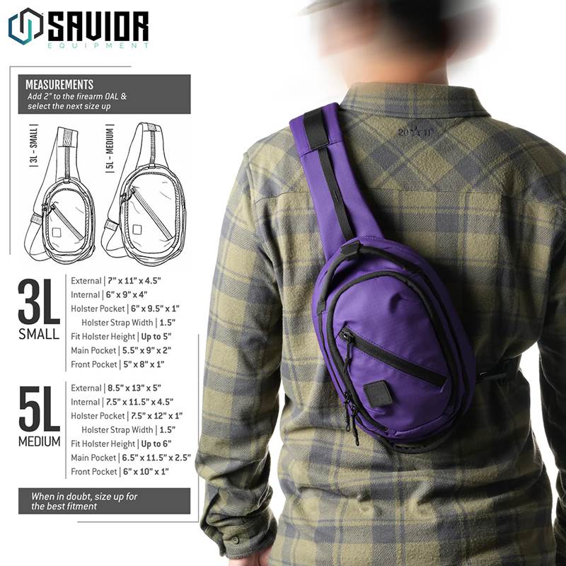 Väska Savior Equipment Obscura CCW Sling Bag 3L Small Lila