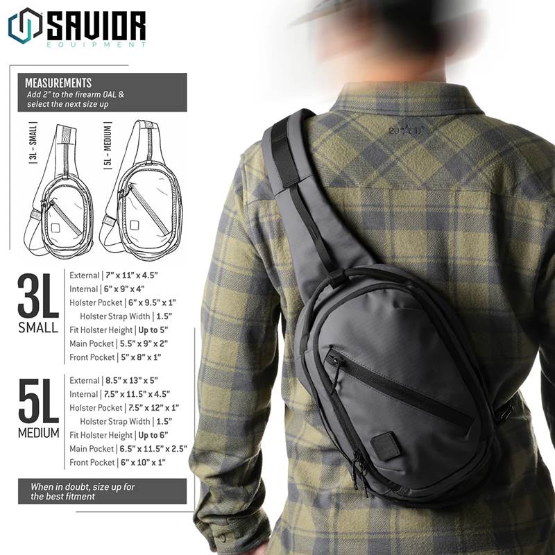 Väska Savior Equipment Obscura CCW Sling Bag 5L Medium Grå