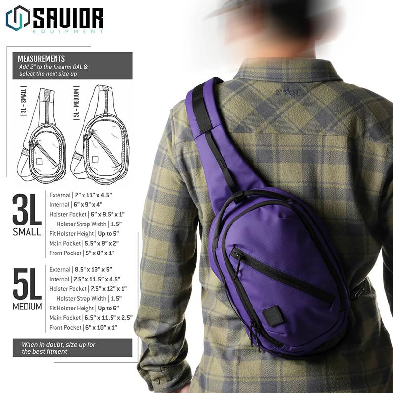 Väska Savior Equipment Obscura CCW Sling Bag 5L Medium Lila