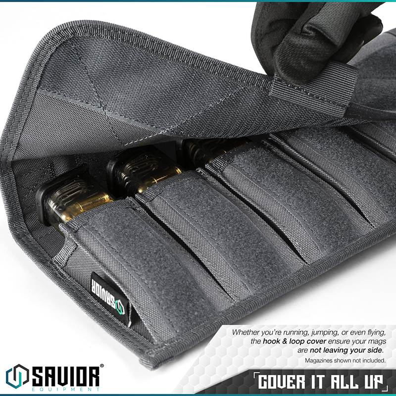 Väska Savior Equipment Pistol Mag Pouch w/ Sling Grå