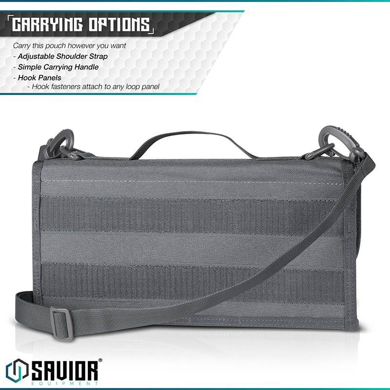 Väska Savior Equipment Pistol Mag Pouch w/ Sling Grå