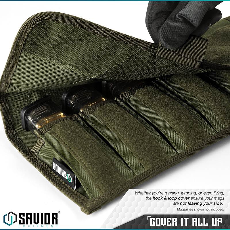 Väska Savior Equipment Pistol Mag Pouch w/ Sling Grön