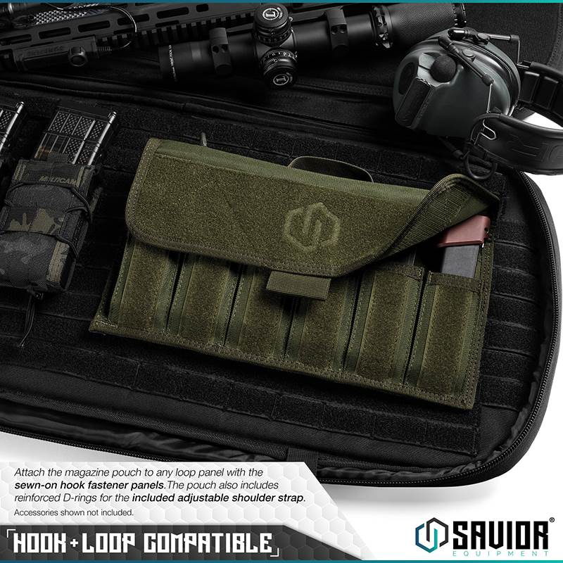 Väska Savior Equipment Pistol Mag Pouch w/ Sling Grön