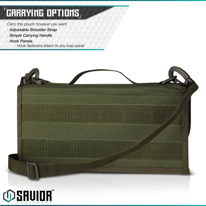 Väska Savior Equipment Pistol Mag Pouch w/ Sling Grön