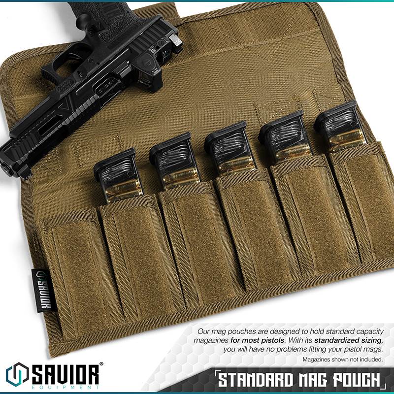 Väska Savior Equipment Pistol Mag Pouch w/ Sling Brun