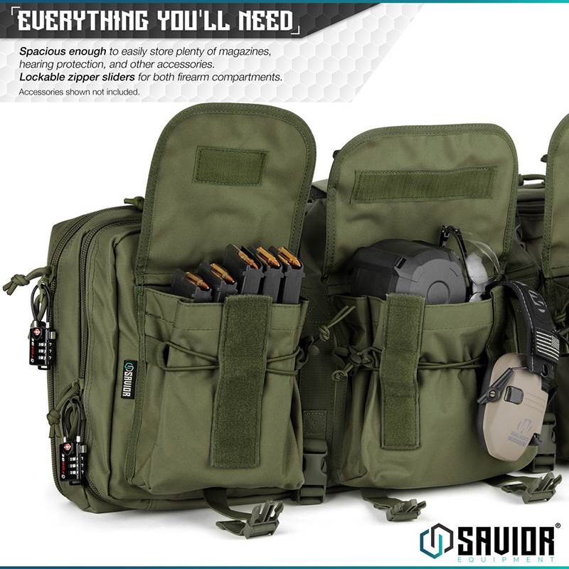 "Väska Savior Equipment American Classic 32"" Double Rifle Case Grön"