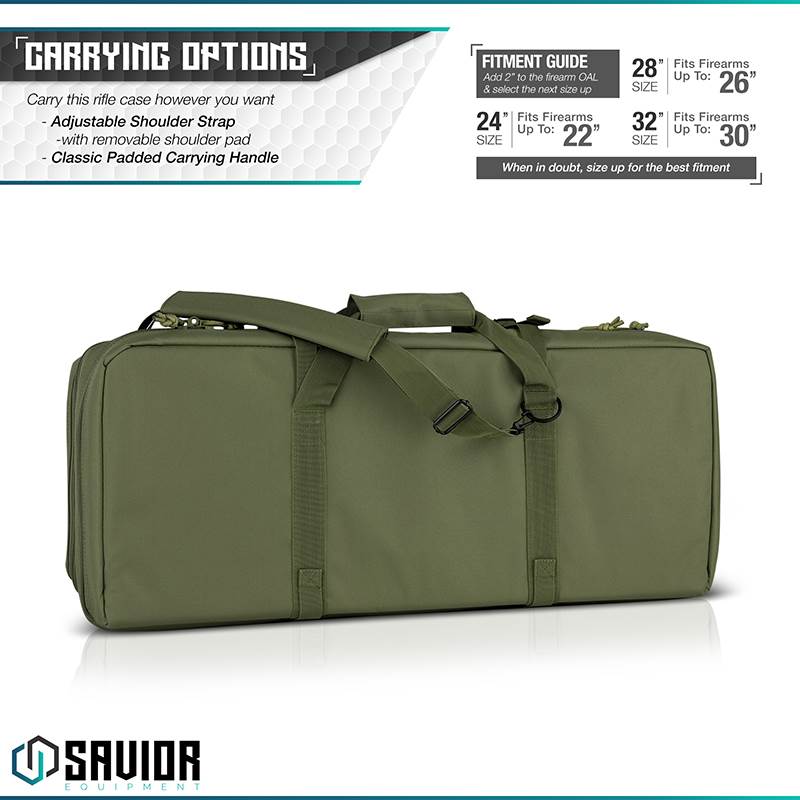 "Väska Savior Equipment American Classic 32"" Double Rifle Case Grön"