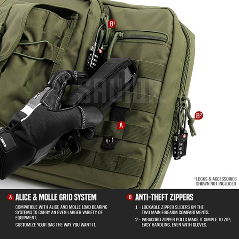 "Väska Savior Equipment American Classic 36"" Double Rifle Case Grön"