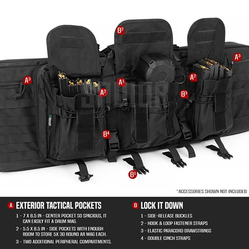 "Väska Savior Equipment American Classic 42"" Double Rifle Case Svart"