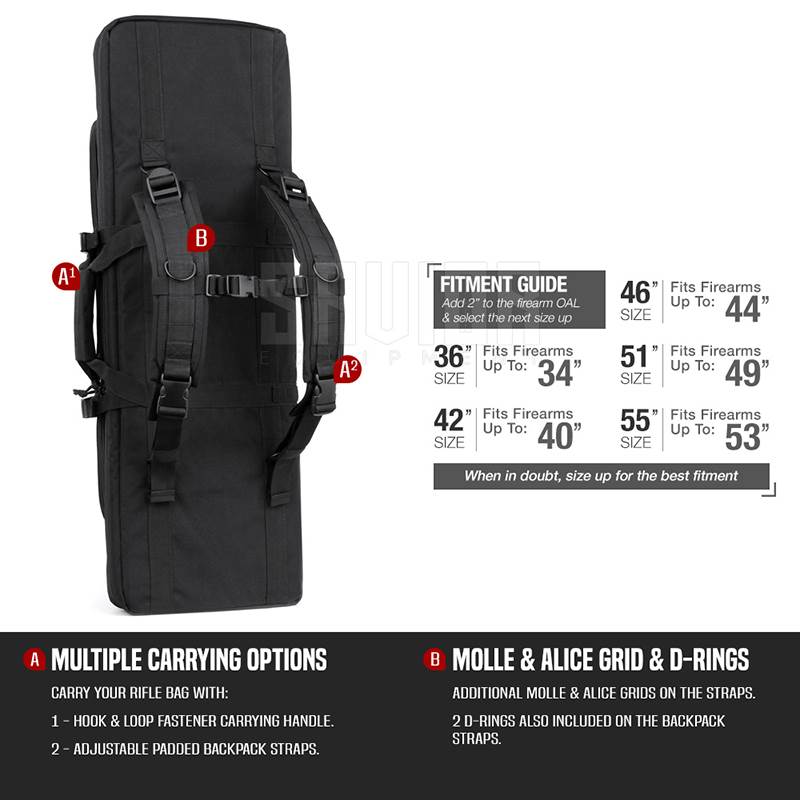 "Väska Savior Equipment American Classic 46"" Double Rifle Case Svart"