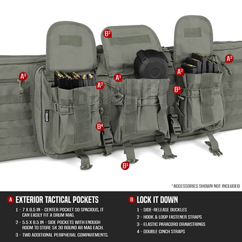 "Väska Savior Equipment American Classic 46"" Double Rifle Case Grå"