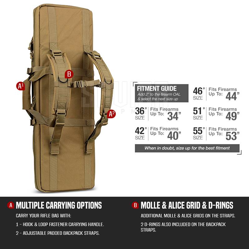 "Väska Savior Equipment American Classic 51"" Double Rifle Case Brun"