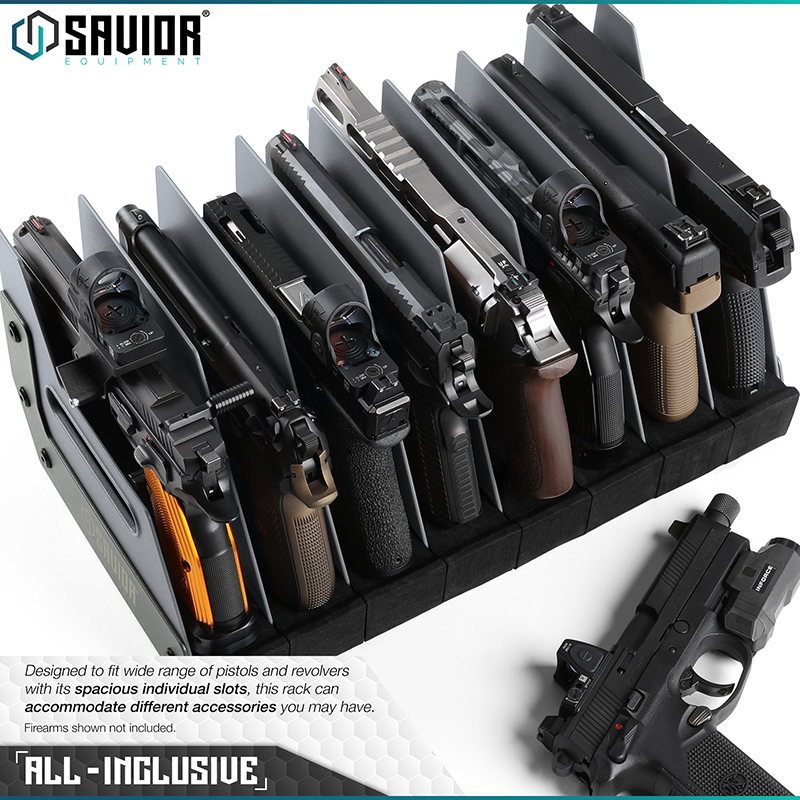 Väska Savior Equipment Pistol Rack 8-slot Grå