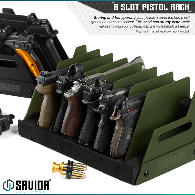 Väska Savior Equipment Pistol Rack 8-slot Grön