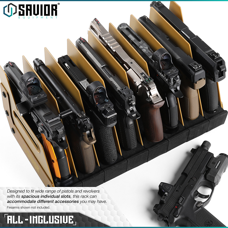 Väska Savior Equipment Pistol Rack 8-slot Brun
