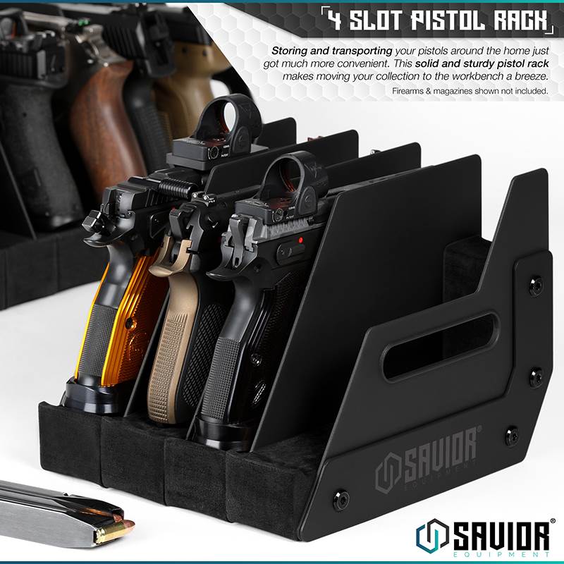 Väska Savior Equipment Pistol Rack 4-slot Svart