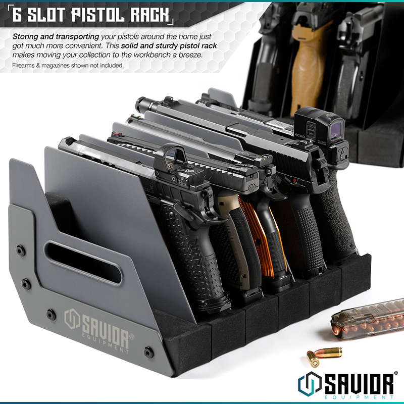 Väska Savior Equipment Pistol Rack 6-slot Grå