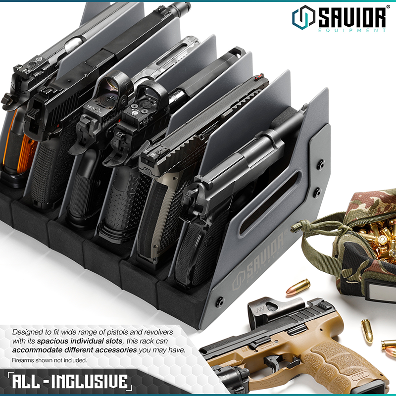 Väska Savior Equipment Pistol Rack 6-slot Grå