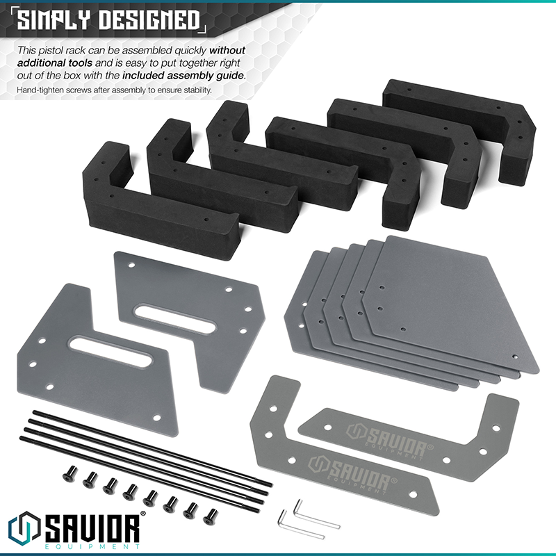 Väska Savior Equipment Pistol Rack 6-slot Grå