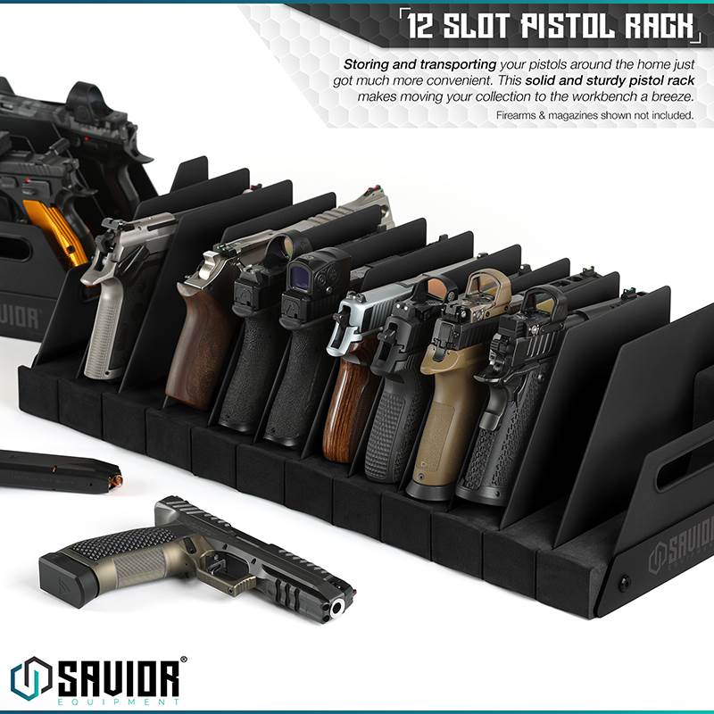 Väska Savior Equipment Pistol Rack 12-slot Svart