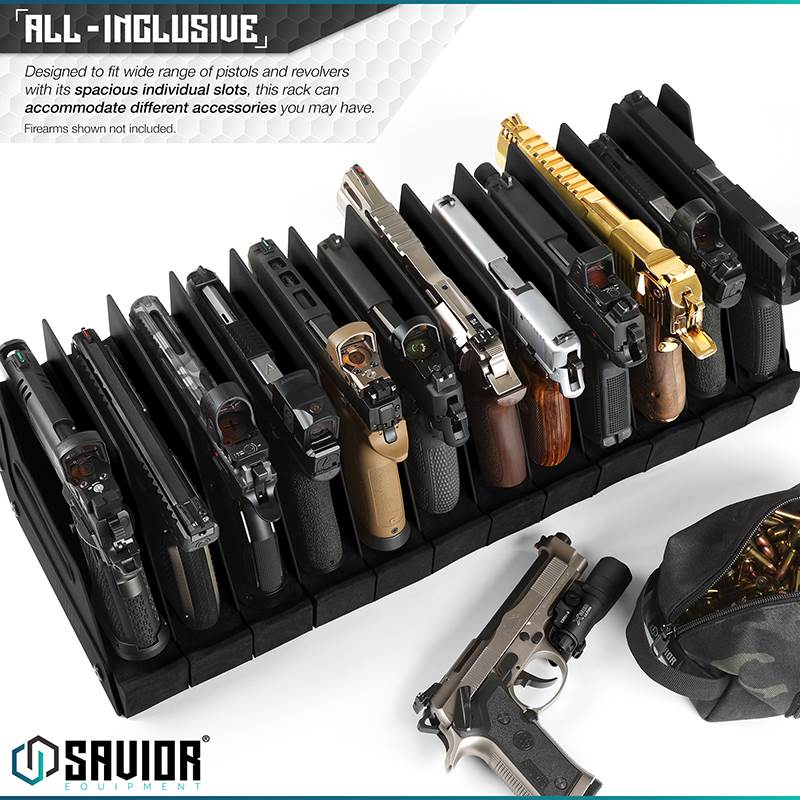 Väska Savior Equipment Pistol Rack 12-slot Svart