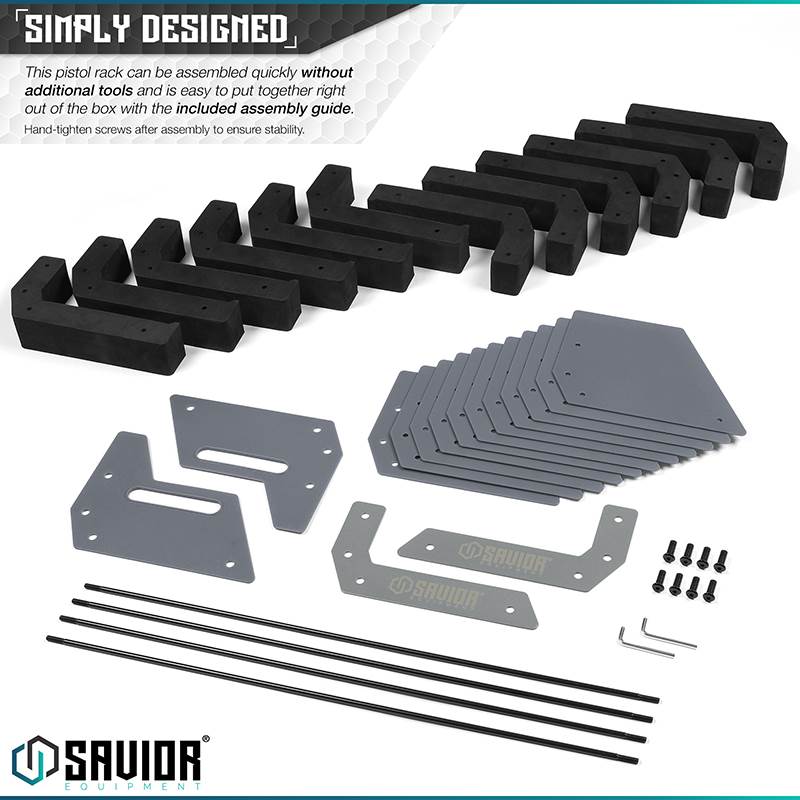 Väska Savior Equipment Pistol Rack 12-slot Grå