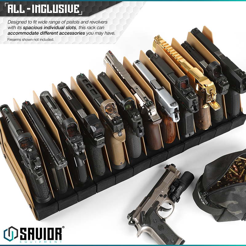 Väska Savior Equipment Pistol Rack 12-slot Brun