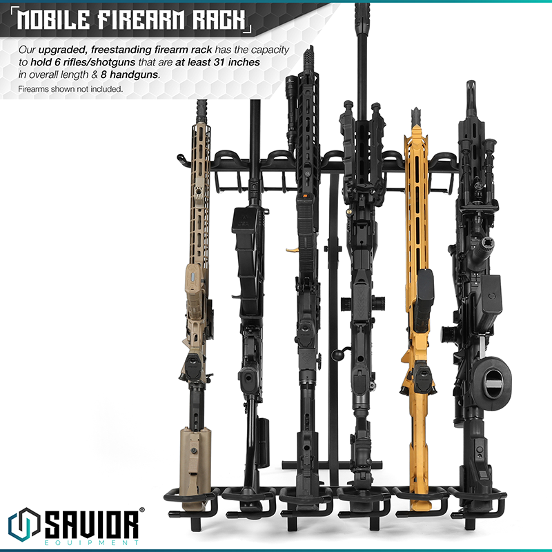 Vapenstöd Savior Equipment Mobile Firearm Rack Svart